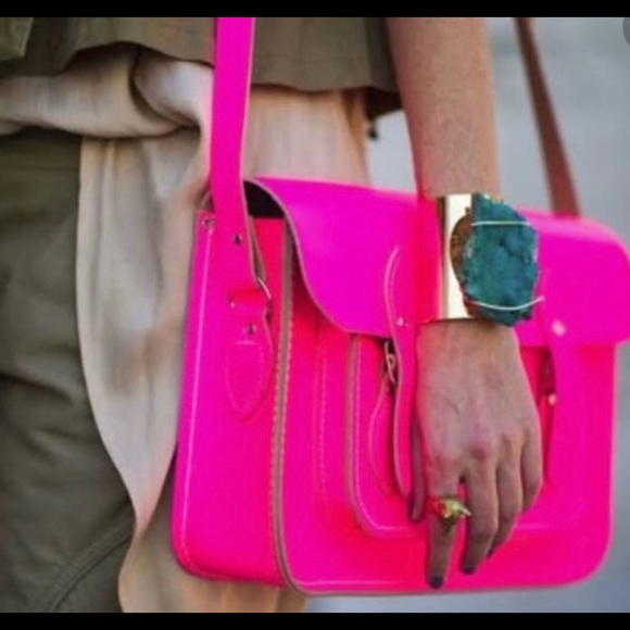 The cambridge satchel neon pink
